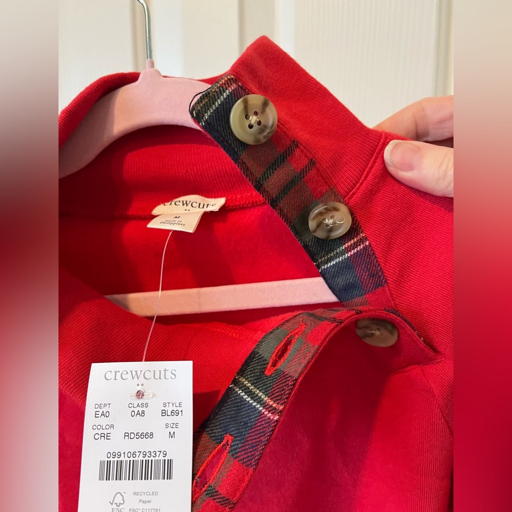 J Crew Crewcuts size M mock turtleneck holiday sweatshirt, NWT - Picture 8 of 10